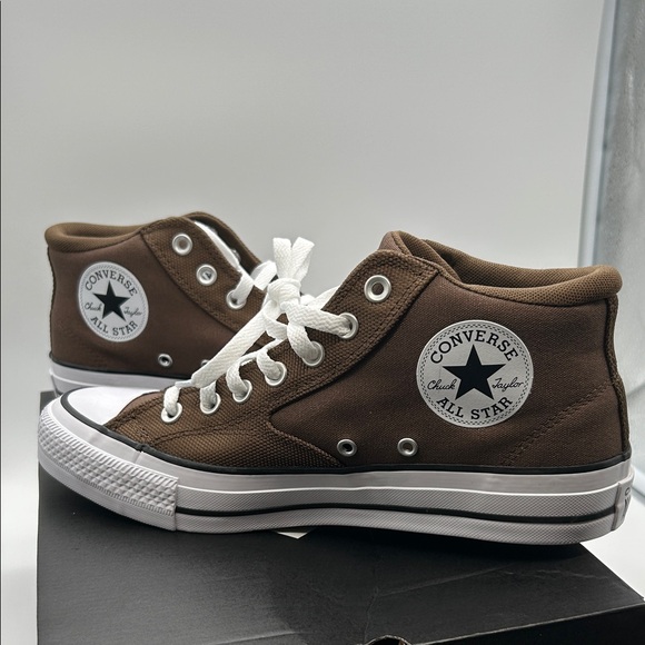Converse Chocolate High-Tops with White Trim - Picture 2 of 8